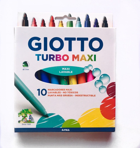 Imagen 4 de 4 de Marcadores Giotto Turbo Maxi X10 Gruesos Fibras Planeta!
