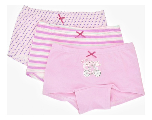 Pantaleta Niña Algodón Caffarena/mota Talla 2 Pack X3