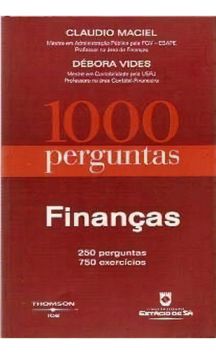 Financas - Coleção 00 Perguntas: Finanças, De Estacio De Sa., Vol. 1. Editorial Nenhuma, Capa Dura Em Português
