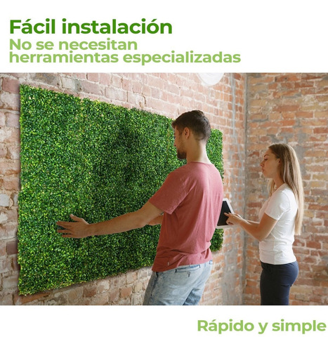 Follaje Artificial Sintetico Para Muro Verde 100 P 60x40cm!
