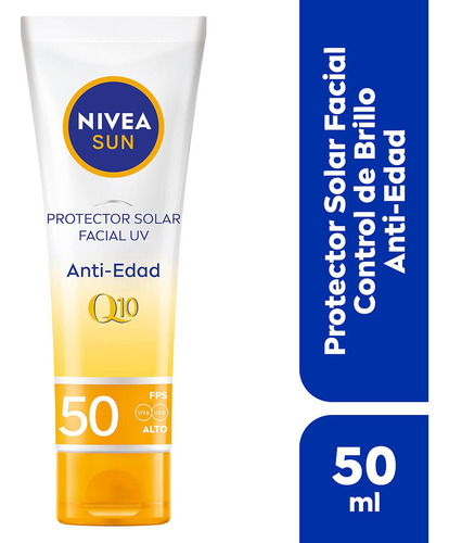 Protector Solar Facial Nivea Sun Antiedad Fps50 50ml
