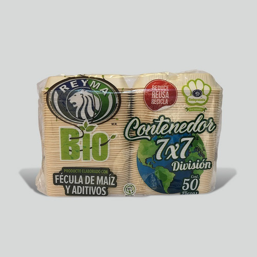 Contenedor División Biodegradable Reyma® 7x7 Fecula De Maiz