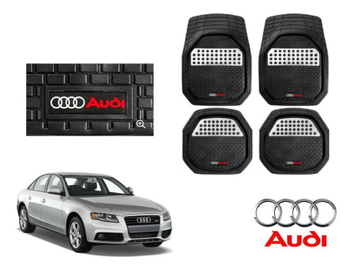 Tapetes 4 Piezas Charola 3d Logo Audi A4 R4 S4 2005 A 2012