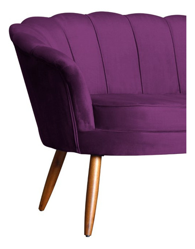 Kit Namoradeira + 1 Poltrona Pétala Veludo Roxo