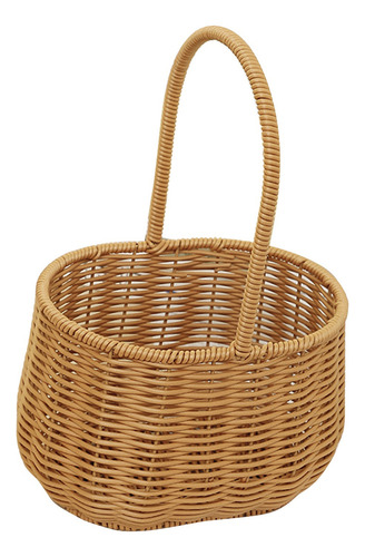 Cesta De Flores Portátil Con Asa Tejida De Polipropileno Y R
