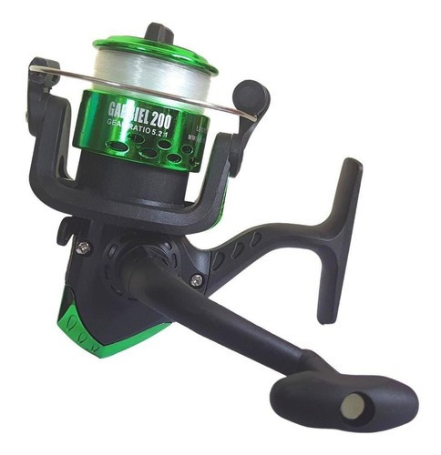 Molinete De Pesca Pequeno Micro Verde Com Linha - Deyu Cor Azul Lado da manivela Direito/Esquerdo