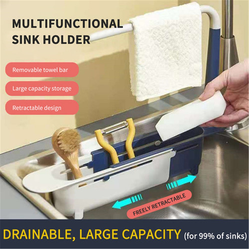 A Kitchen Sink Support Retractable Pi Drain Rack