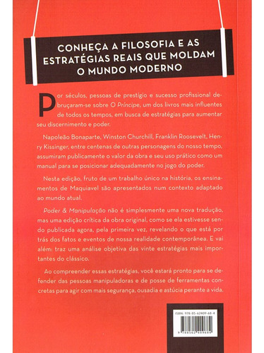 Poder E Manipulação - Como Entender O Mundo Em Vinte Lições Extraídas De O Príncipe, De Maquiavel,