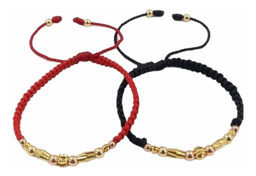 Manillas Para Pareja En Oro Laminado 18k Pulsera Hilo Rojo 