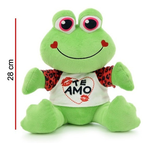 Peluche Phi Phi Rana Con Remera Te Amo Animal Print (10707)