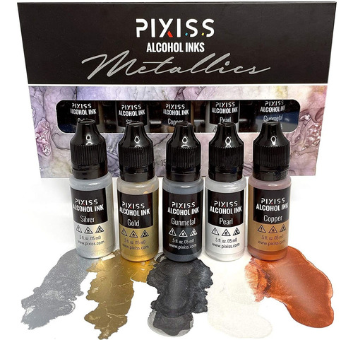 Tinta De Alcohol Metalizada Pixiss (pack De 4)