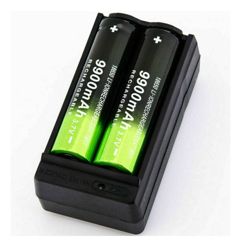 Cargador Universal De Baterías Y 2 Baterías 18650 9900 Mah