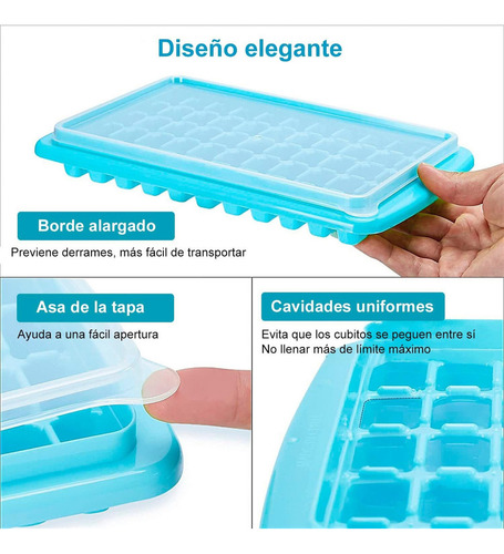 Para Bandeja Cubitos Hielo Con Tapa Y Recipiente Para