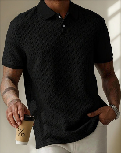 Camisa Polo Masculina Com Botão Frontal E Camisa Casual