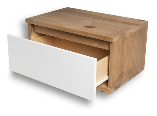 Mesa Mesita Luz Flotante Con Cajon Corredera Metal Vintage