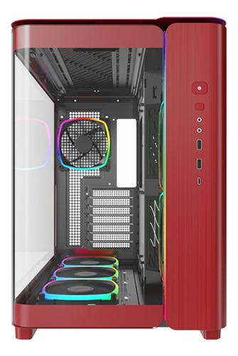 Gabinete Gamer Montech King 95 Pro Mid Tower, Atx Com 6 Fans Cor Vermelho