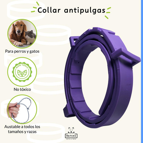 2pack Collar Antipulgas, Perros Y Gatos Protección 8 Meses Lila