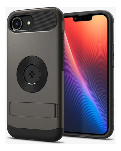 Funda Iphone 16e Spigen Slim Armor Magnetica Ultra Reforzada Plateado Gunmetal