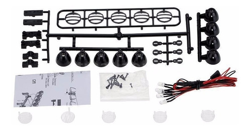 Farol Led Auxiliar Teto Automodelo 1/10 Com 5 Leds Crawlers