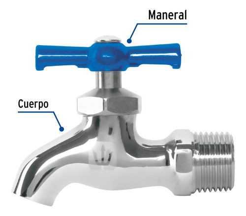 Llave De Nariz De Latón Cromado, 135 G, Entrada 1/2 , Foset