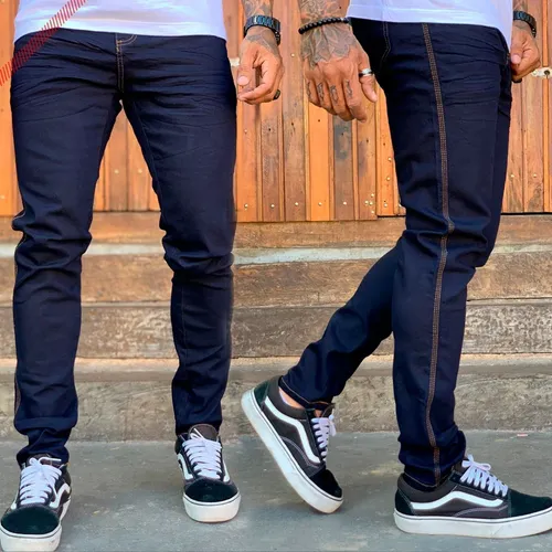 Cal a Jeans Masculina Skinny Slim Rasgada Premium Oferta
