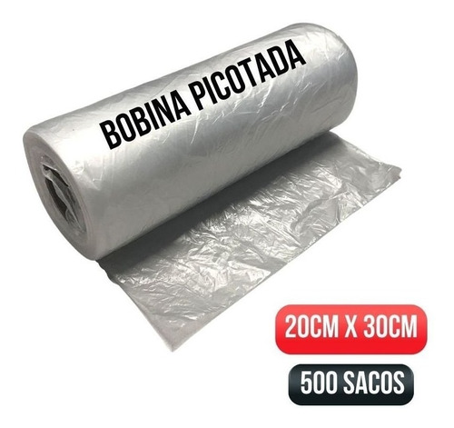 Bobina Saco Plastico Picotada 20x30 Rolo C/ 500 Sacos Full