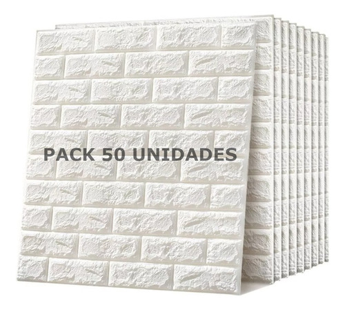 Placas Autoadhesivas 3d 70x77 Blanco Ladrillo Pack 50 Placas