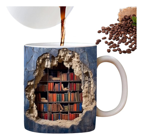 Taza De Estantería 3d, Taza De Estantería De Biblioteca