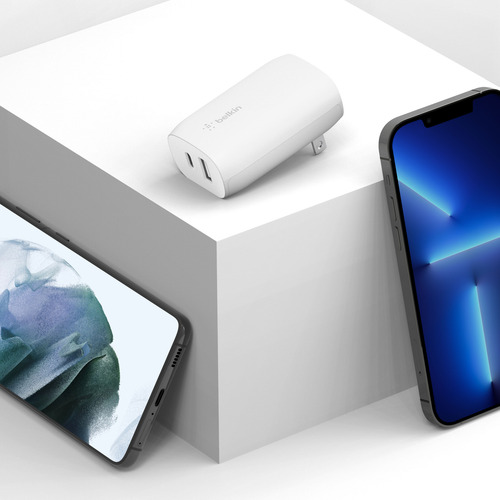 Cargador De Pared Doble Usb C Y Usb A De 37w Blanco Blanco