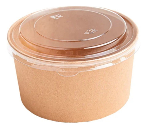 Bowl Kraft 1000 Ml C/ Tapa Envase Delivery Ecologico (25 Un)