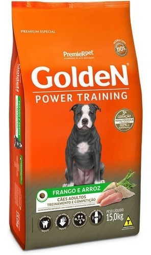 Ração Golden Power Training Cães Adulto Frango 15kg