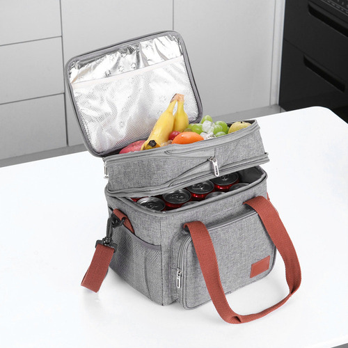 Bolsa De Almuerzo Aislada Para Picnic Al Aire Libre Gris