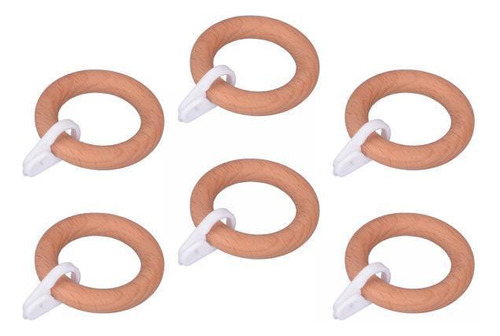 2 Anillos Para Barra De Cortina, Clips De Madera Para