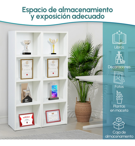 Guogo Libreros De Almacenamiento De 4 Capas Librero Madera Libreros Modernos Libreros De Madera Librero Blanco Estantes De Madera Mueble Librero