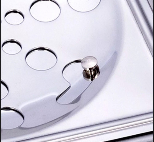Ralo Tampa Grelha Aço Inox Quadrada 10cm Com Fecho Rotativo