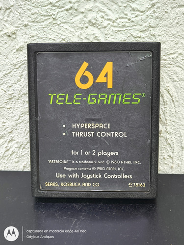 Asteroids Hyperspace Para Atari 2600 Año 1980 Original (Usado)