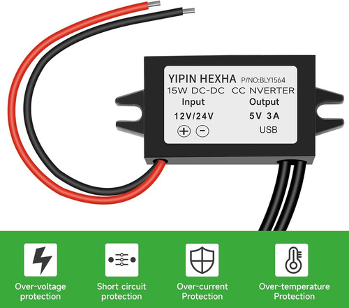 Convertidor De Adaptador De Corriente Yipin Hexha Dc12v/24v