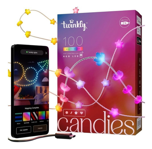 Twinkly Candies: 100 Luces Led Inteligentes Wifi Bt 4 Formas