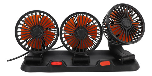 Ventilador De Coche De Tres Cabezales, 2 Velocidades Ajustab