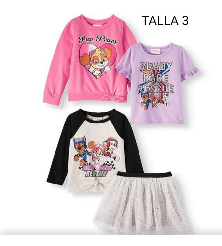 Paw Patrol Skye Conjunto 4 Piezas Original Talla 3