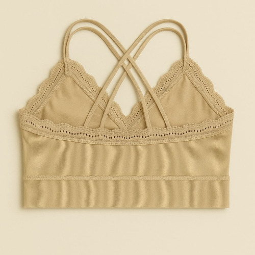 Top Corpiño Bralette Puntilla Taza Desmontable Mujer Comfy