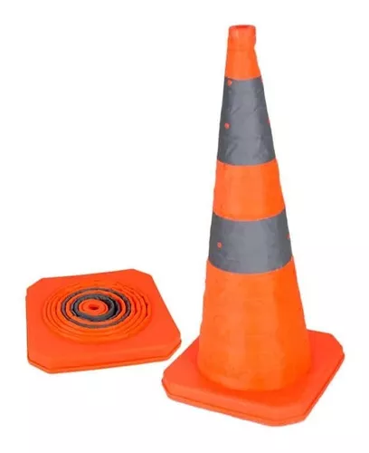 Conos viales de señalización naranja fluor 45 cm