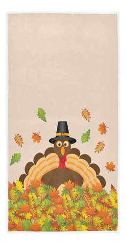 Naanle Thanksgiving Decor Turquia Com Folhas De Bordo Toalha