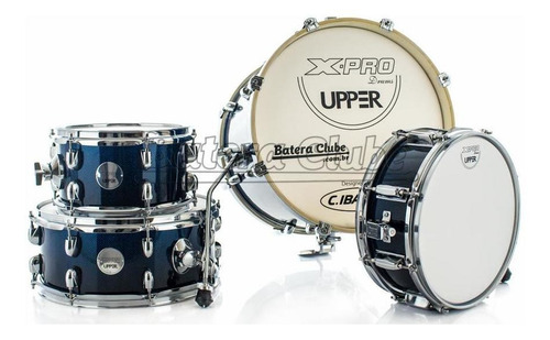 Bateria X-pro Upper Compact Blue Sparkle Com Bumbo 16