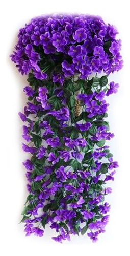 Glicina De Pared Violeta Artificial Con Flores Colgantes