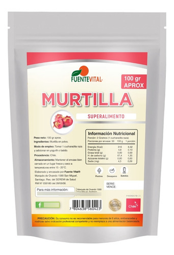 Murtilla 100gr Fuentevital