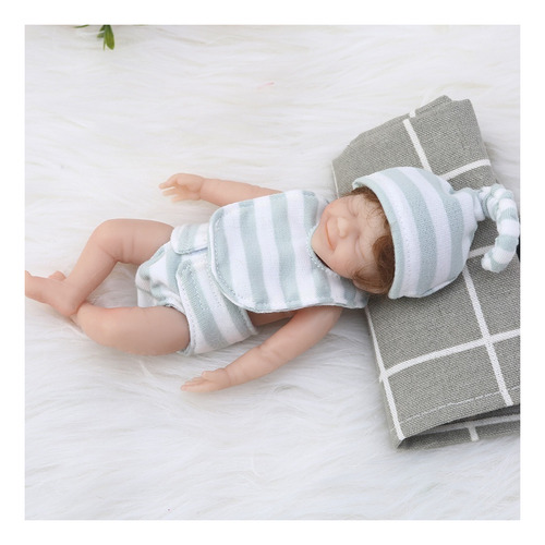. Lazhu Mini Boneca Reborns Boneca BebĂȘ Menina Vinil De