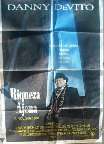 Afiche Orig. De La Película Riqueza Ajena Con Danny De Vito