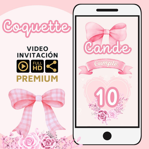 Video Invitación Animada - Cientos De Modelos - Coquette Moños