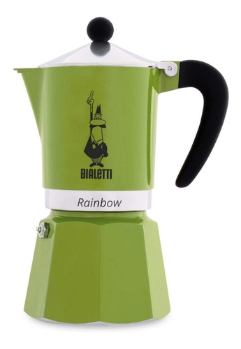 Cafetera Bialetti Moka Express 3 Tazas Rainbow Verde